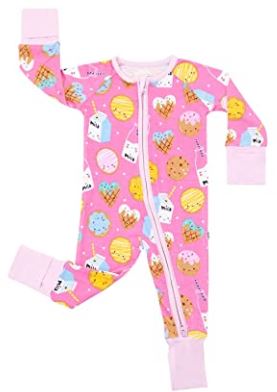 bamboo baby girl pajamas by Little sleepies